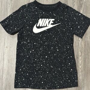 Nike Kids' Black & White Splatter Logo Tee